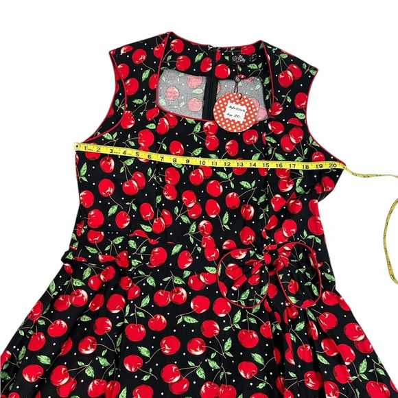 Dolly & Dotty Rockabilly Cherry Print Pinup 50’s Inspired Dress Size 16 - Picture 8 of 13